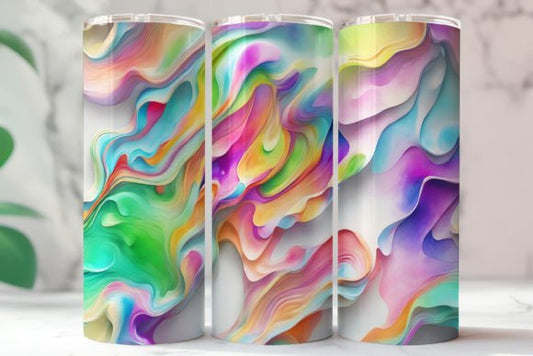 Abstract rainbow pastels tumbler