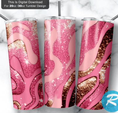 Pink Glitter Gold tumbler