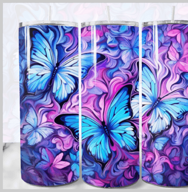 Bright Blue and Purple tumbler