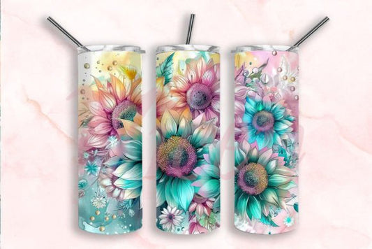 Boho Flowers Sunflower Tumbler