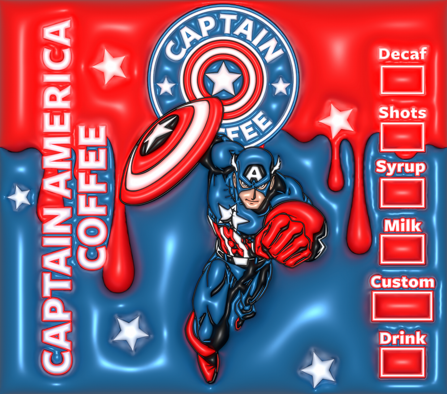 Captain America Starbucks Coffee Tumbler