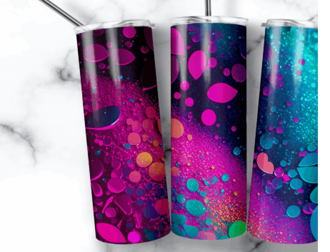 Dark Magenta Chartreus with Aqua tumbler
