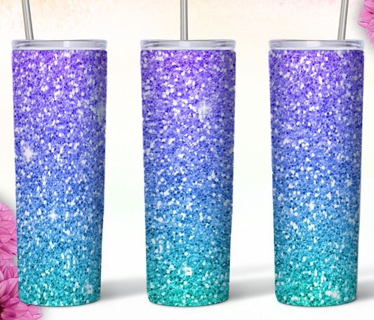 Violet and Turquoise Sparkle Tumbler