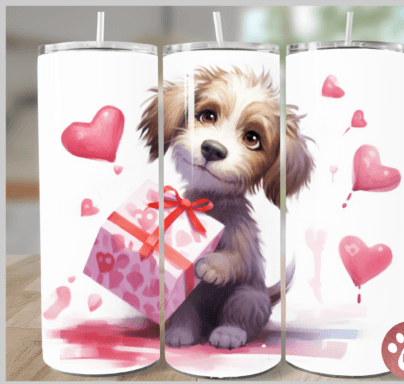 Valentine Puppy and Present tumbler