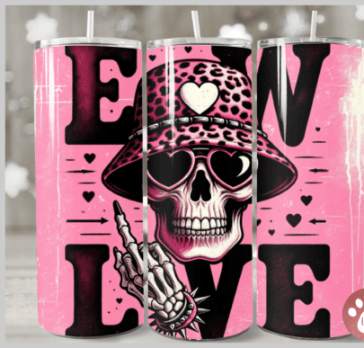 Ew Love Skeleton Tumbler