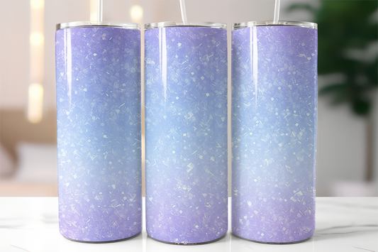 Purple and Blue Glitter Tumbler