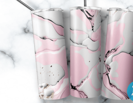 Gold and Pink Marble Tumbler
