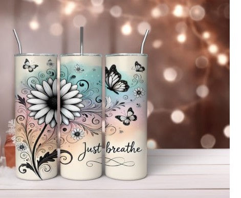 Just Breathe positive tumbler