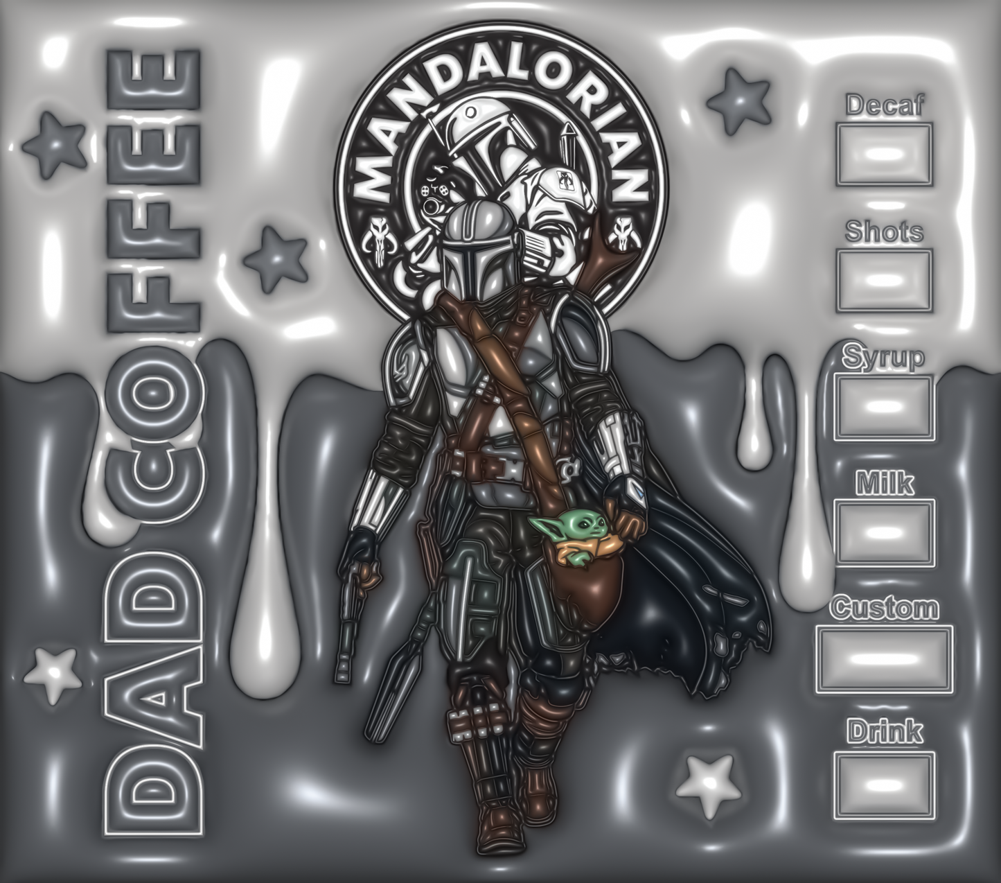 Mandalorian Dad Coffee Starbucks Tumbler