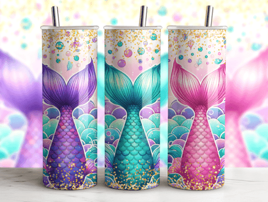 Mermaid Glitter Tail 20 ounce tumbler