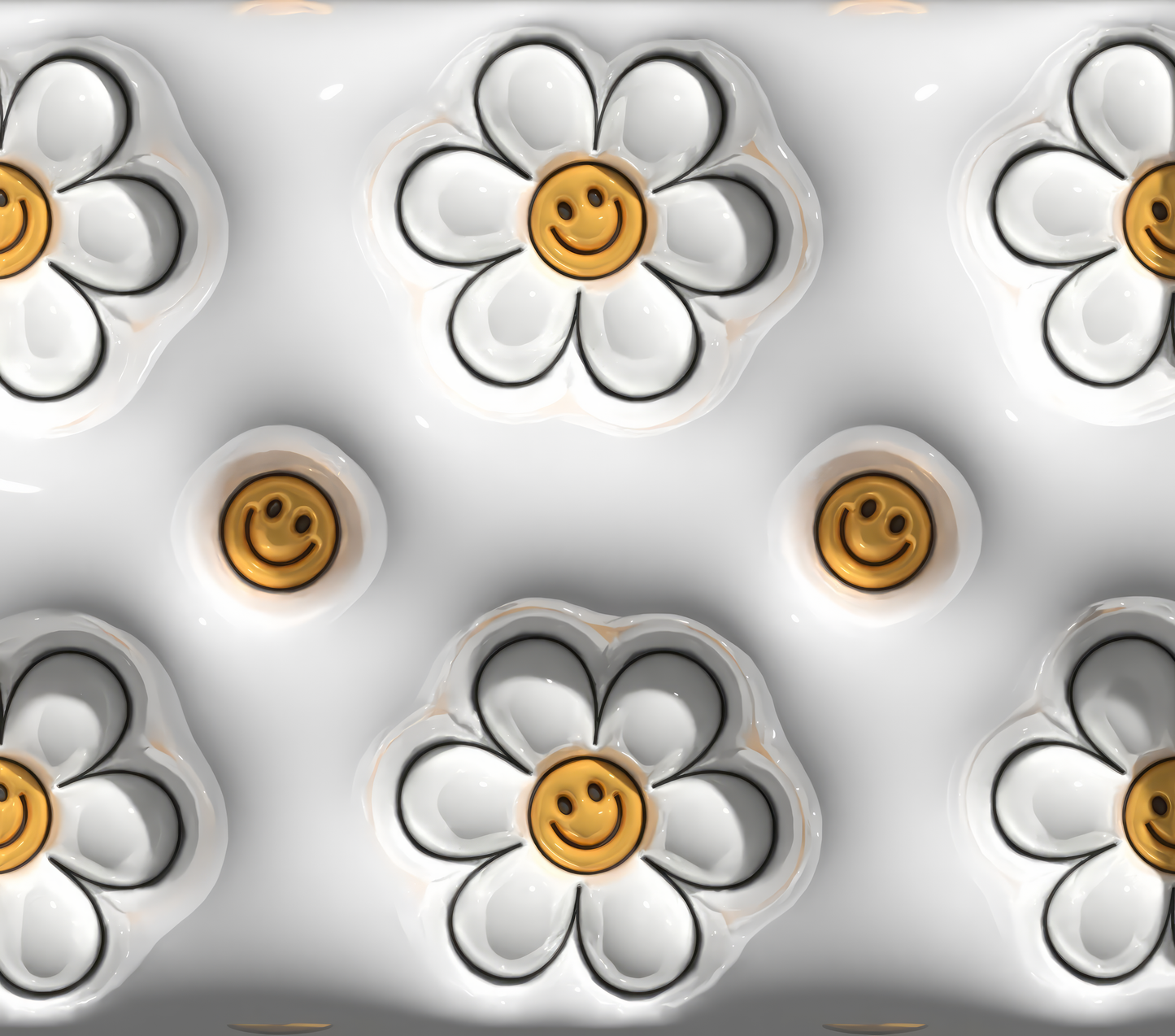 White Daisies with Smiley Faces