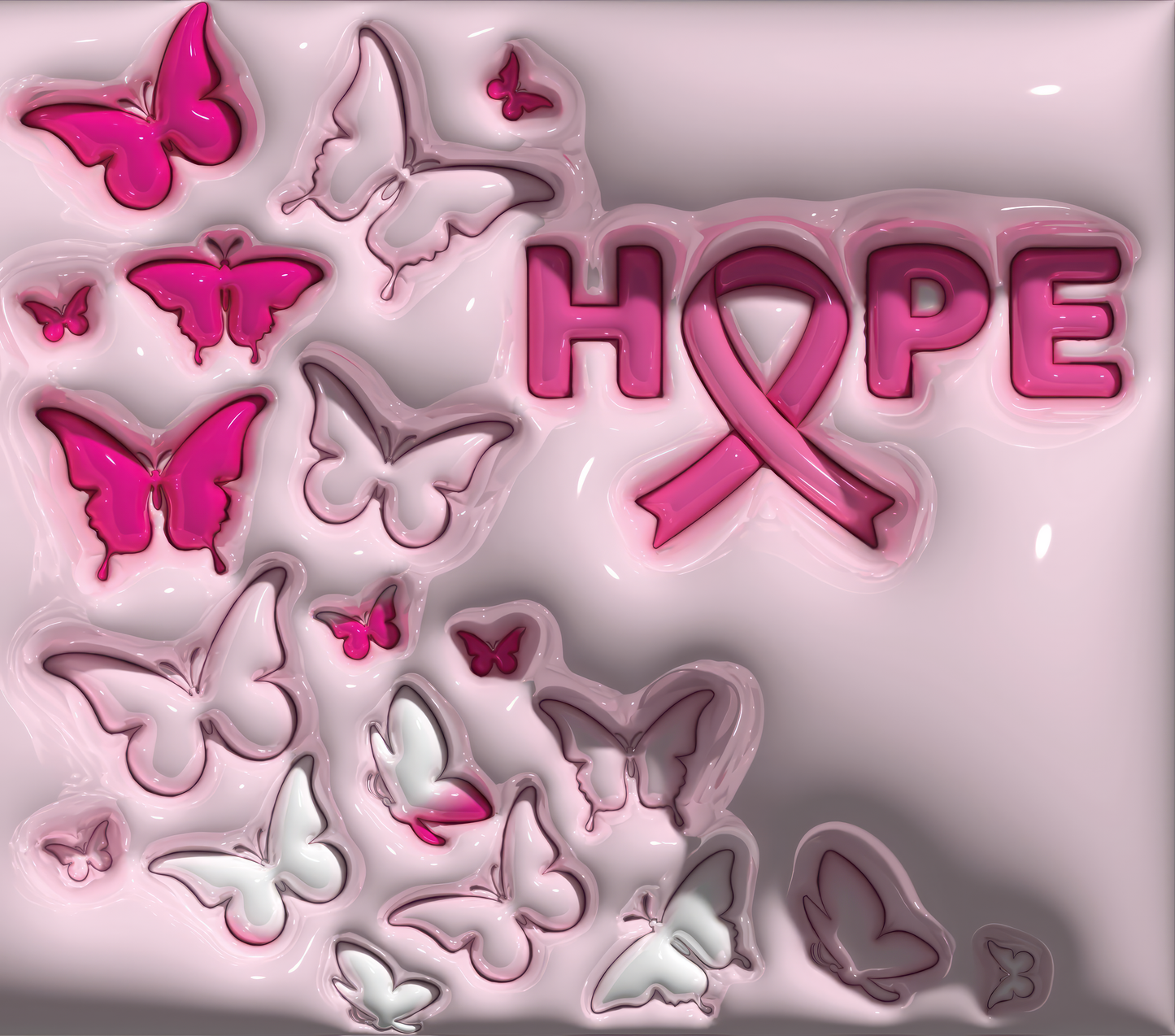 Breast Cancer Hope butterflies tumbler
