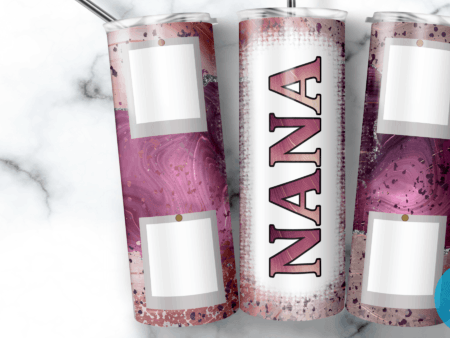 White and Purple Nana Tumbler with pictures