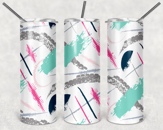 Modern Pink, Mint, and Silver tumbler