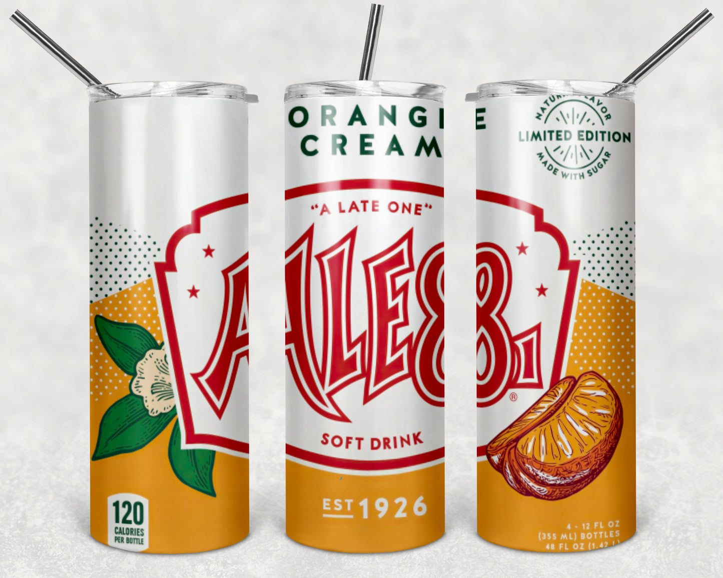 Ale 8 One "A Late One" Orange Cream tumbler