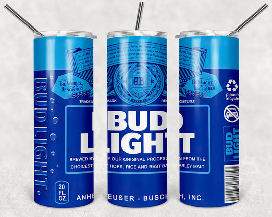 Bud Light Dark and Light Blue tumbler
