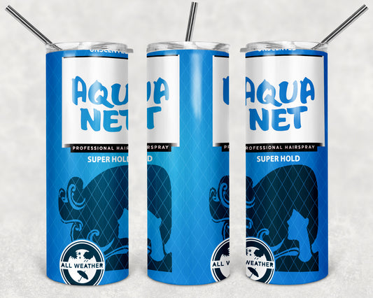 Aqua Net Hair Spray Blue tumbler
