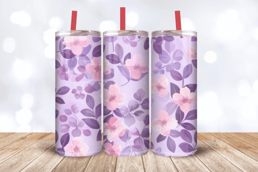 Purple Pink and Lilac colored rose tumbler