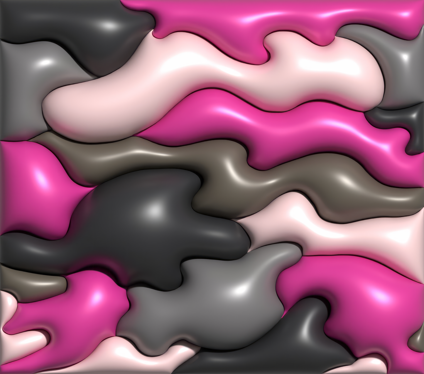 3D Inflated Pink and Gray Camoflauge