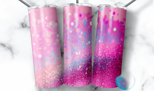 Pink Glitter Holographic tumbler