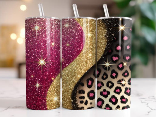 Rose Gold Leopard Tumbler