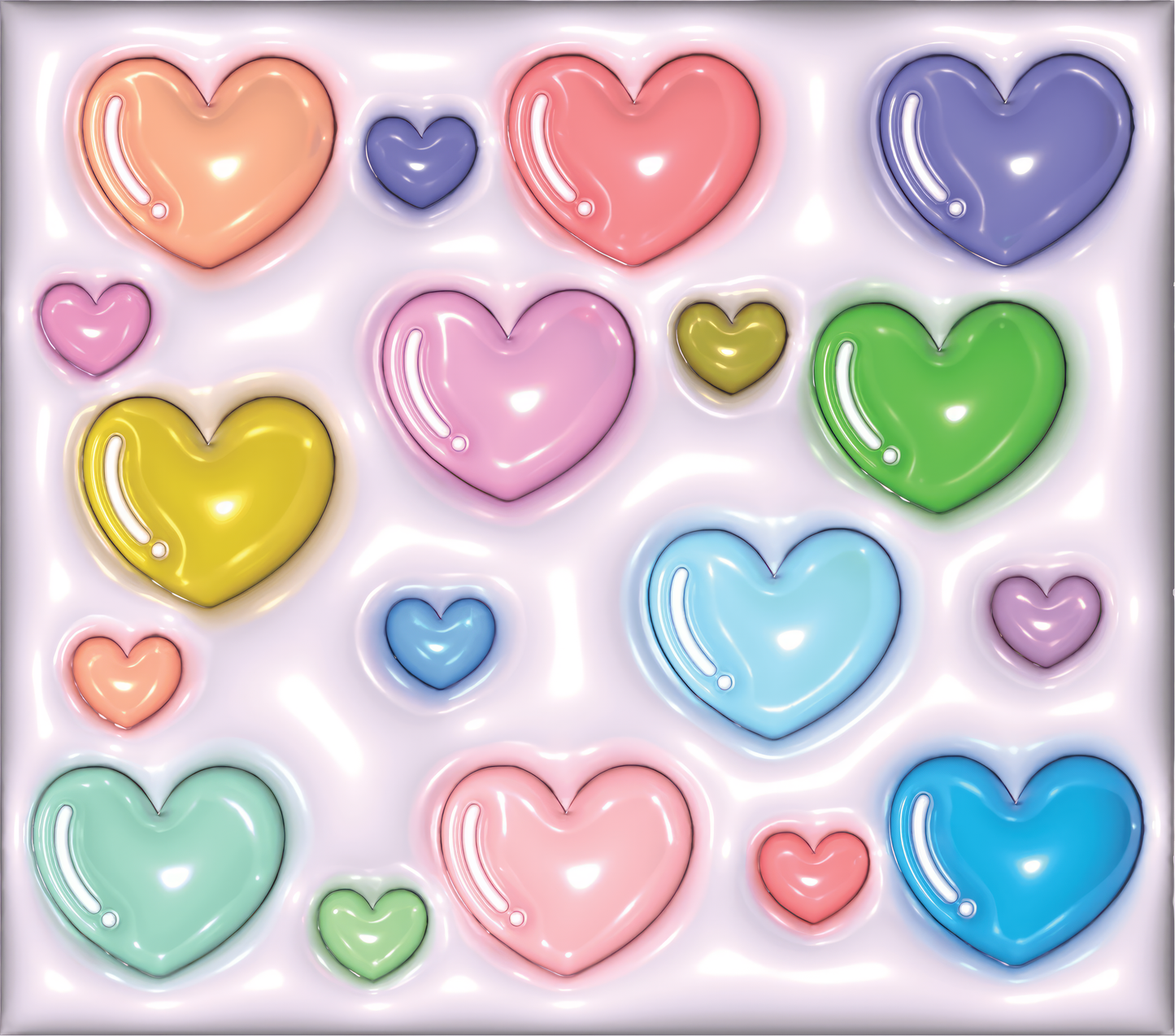 3D Inflated Hearts Tumbler