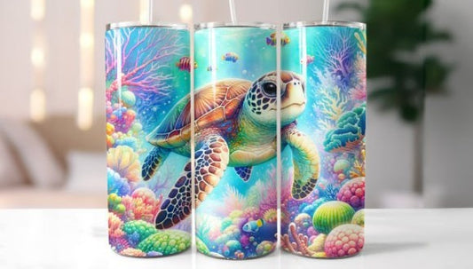 Pastel Sea Turtle tumbler