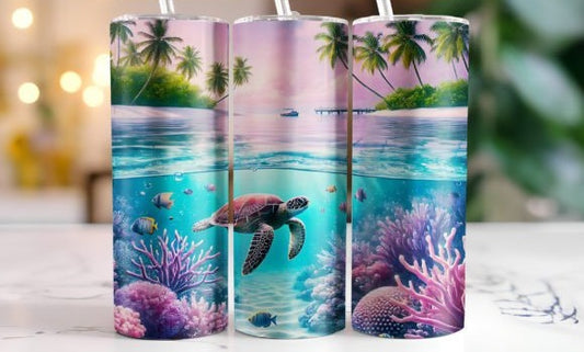 Pastel Sea Turtle tumbler
