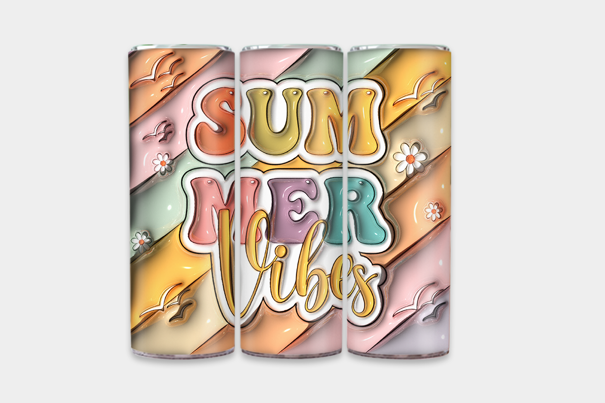 3D Puff Summer Vibes Tumbler