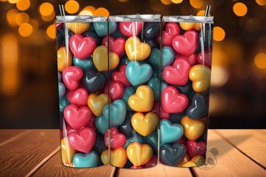 Candy hearts 3D Tumbler