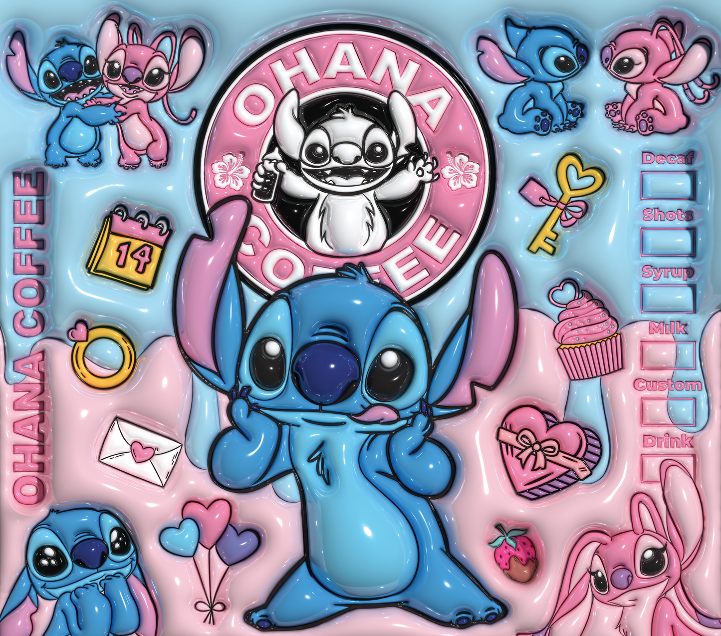 Ohana 3D Coffee Starbucks Tumbler
