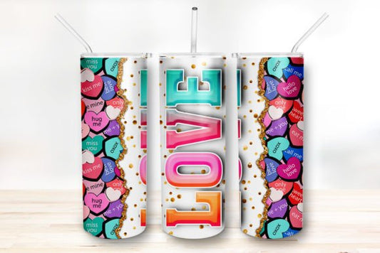 Candy Heart Love Tumbler