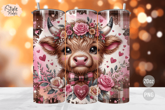 Valentine's Highland Cown tumbler
