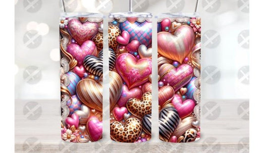 Valentine Tumbler Hearts