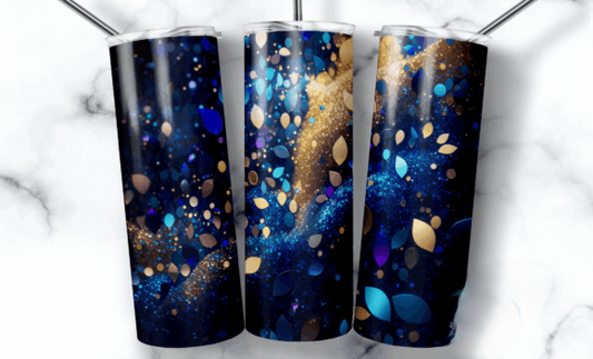 Vanilla Almond Navy Glitter Tumbler
