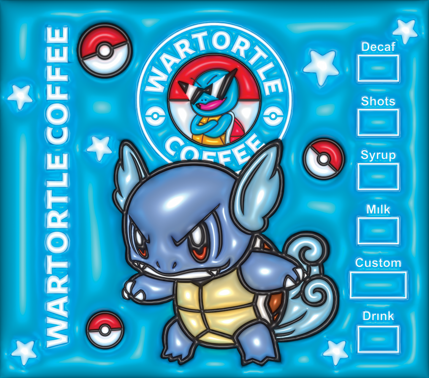 Wartortle Coffee 3D Starbucks tumbler