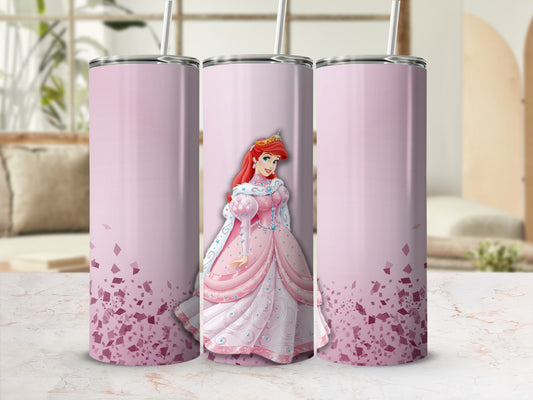 Princess in Pink Dress Insulated Tumbler with Straw