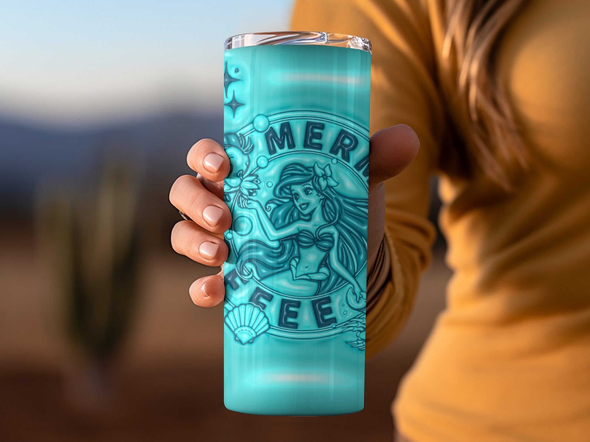 Mermaid Coffee Design Insulated Tumbler Cup