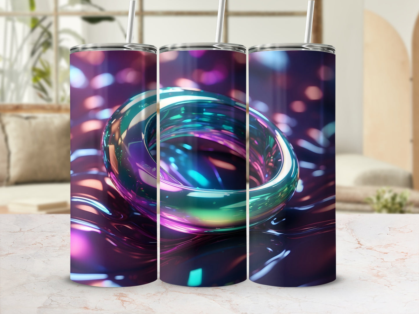 Vibrant Glow Abstract Ring Futuristic Bokeh Effect product type