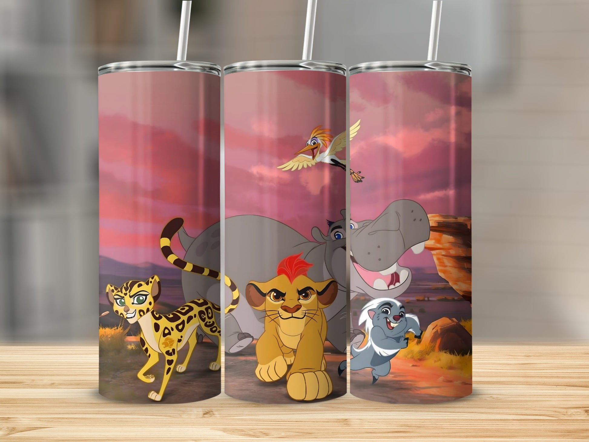 Cartoon Animal Character Print Tumbler Cup for Kids