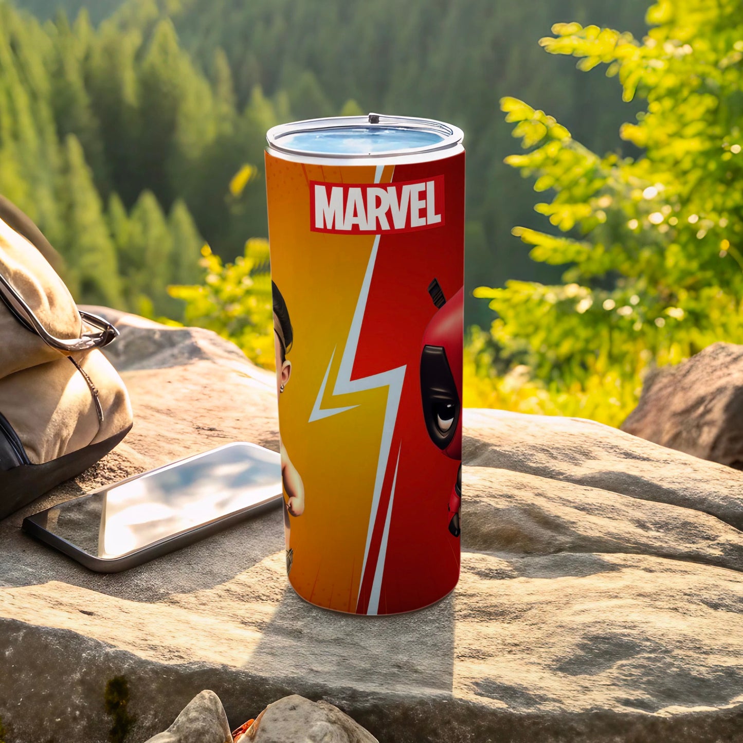 Marvel Superhero Tumbler with Lightning Bolt Design