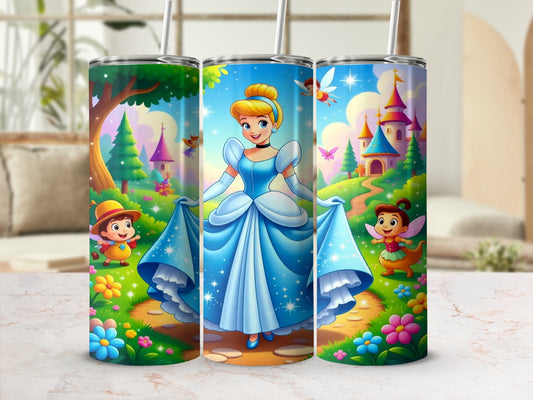 Fairy Tale Princess and Friends Design Insulated Tumbler