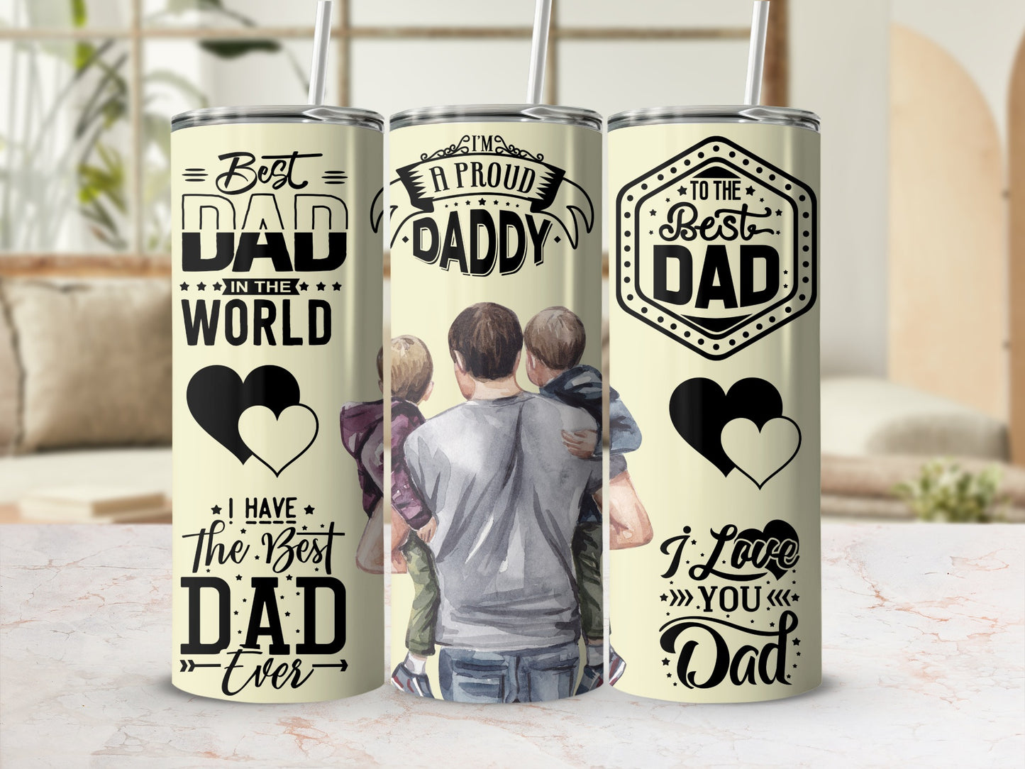 Best Dad in the World Personalized Tumbler Gift