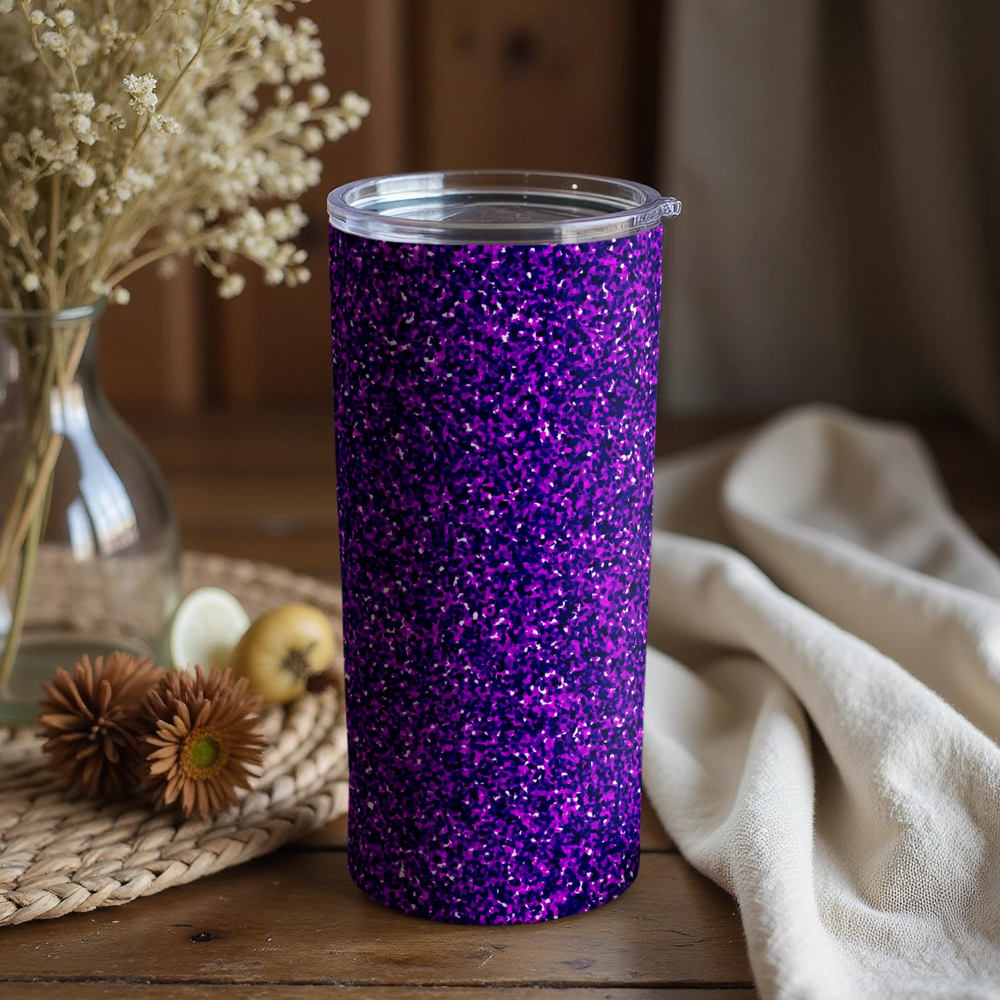 Sparkling Violet Glitter Tumbler for Stylish Hydration