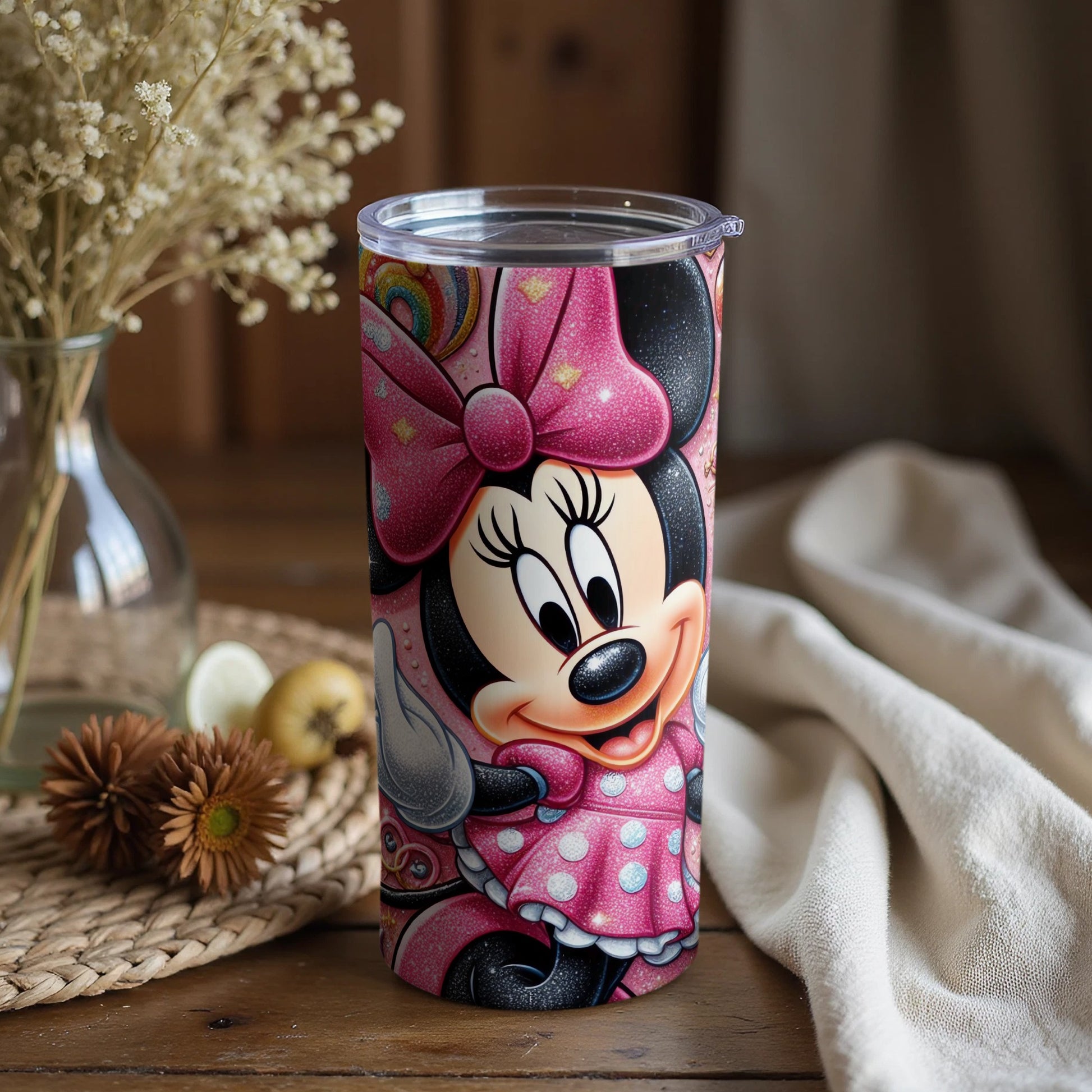 Minnie Mouse Pink Polka Dot Travel Tumbler