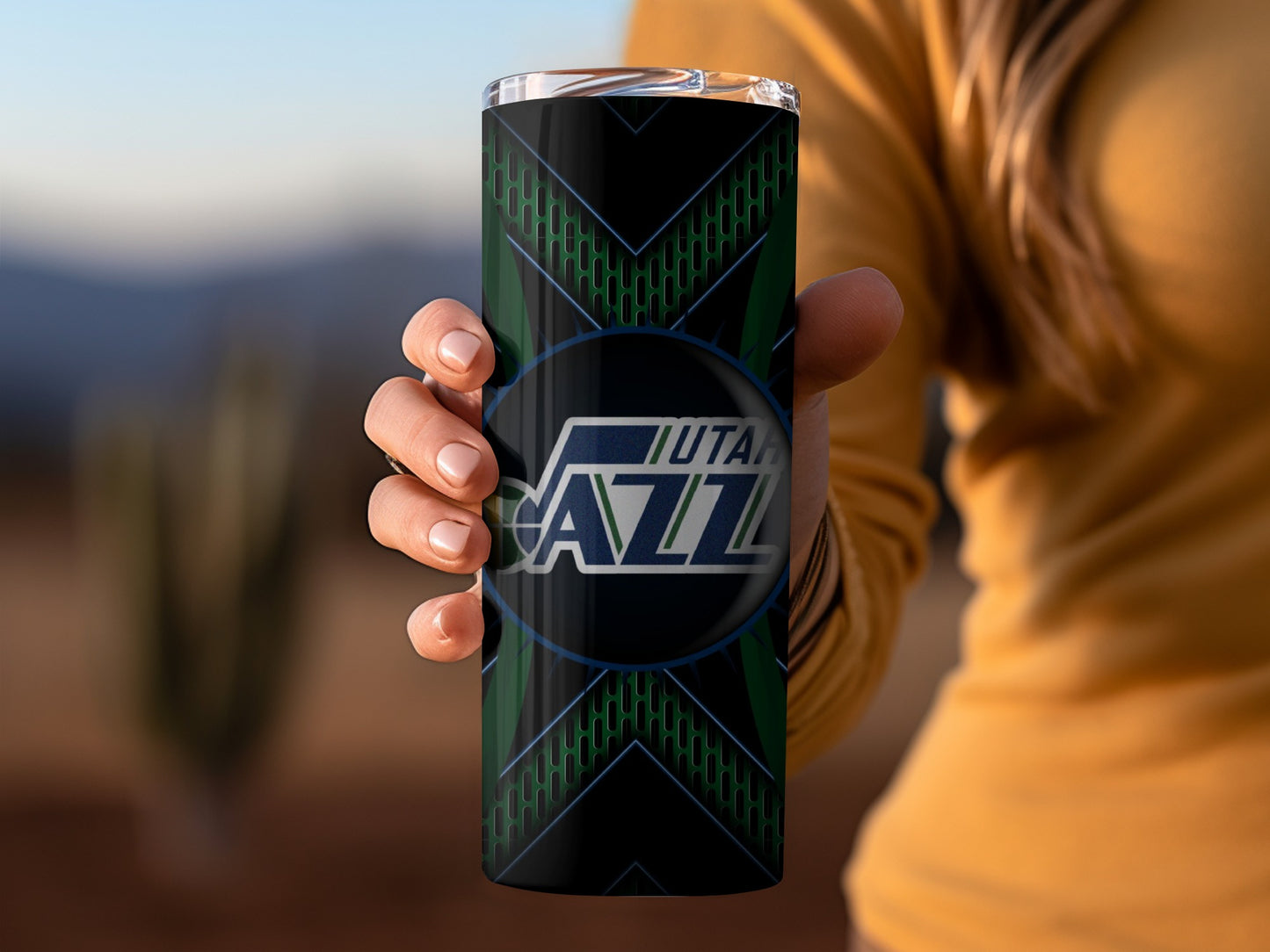 Utah Jazz Team Logo Green Design Unique Look Tumblers