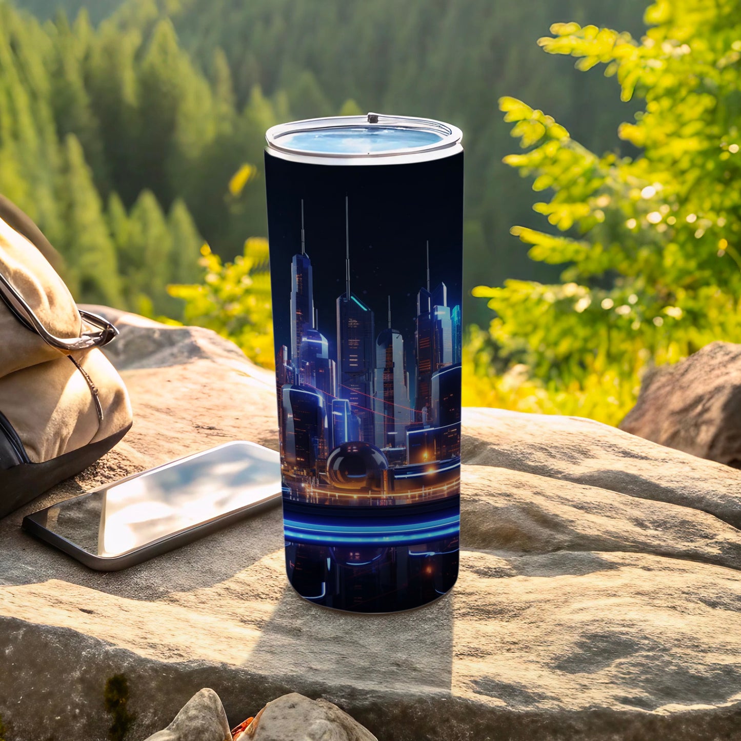 Futuristic Cityscape Insulated Tumbler with Lid