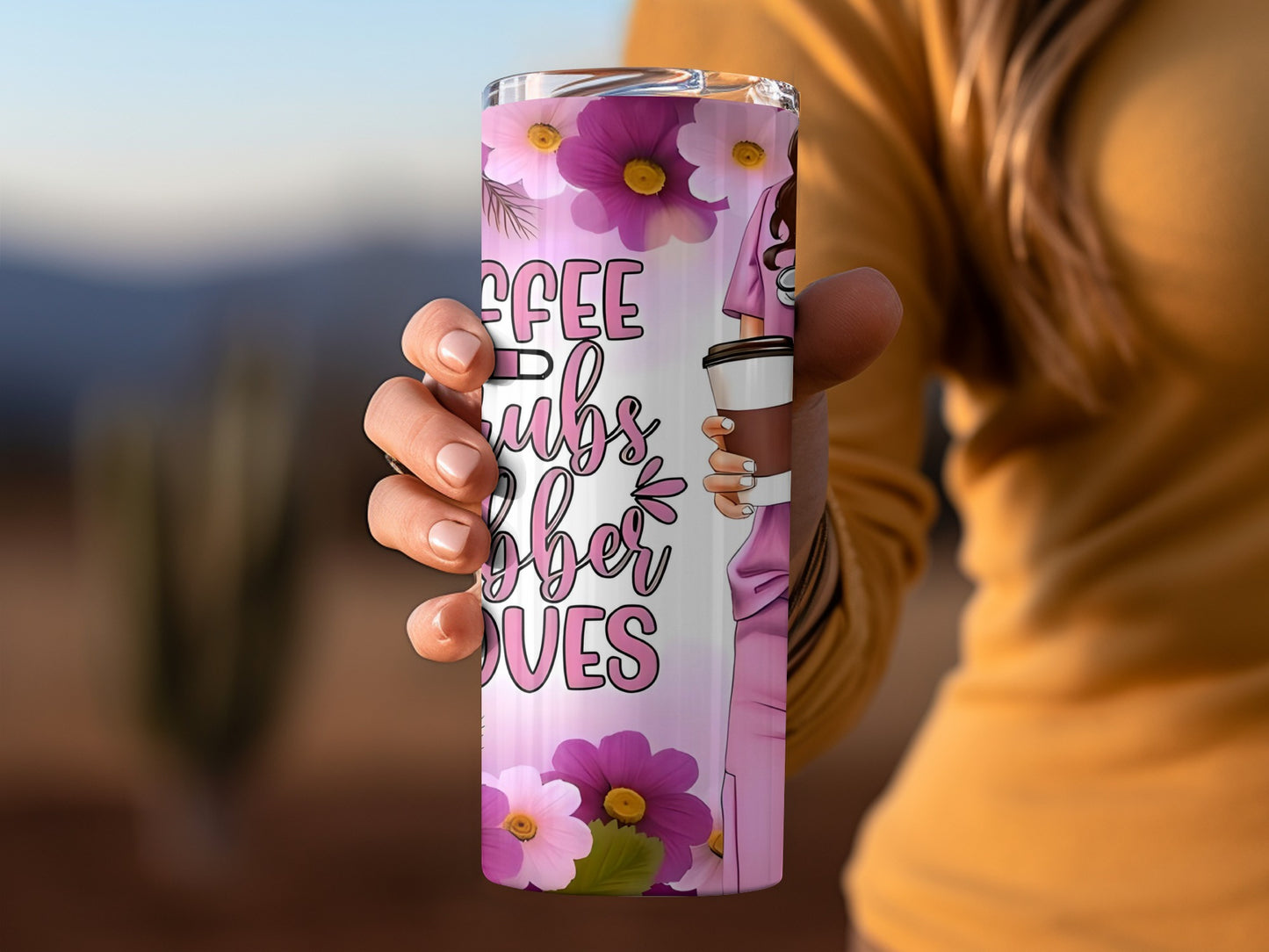 Coffee Clubs Sober Lives Floral Design Tumbler