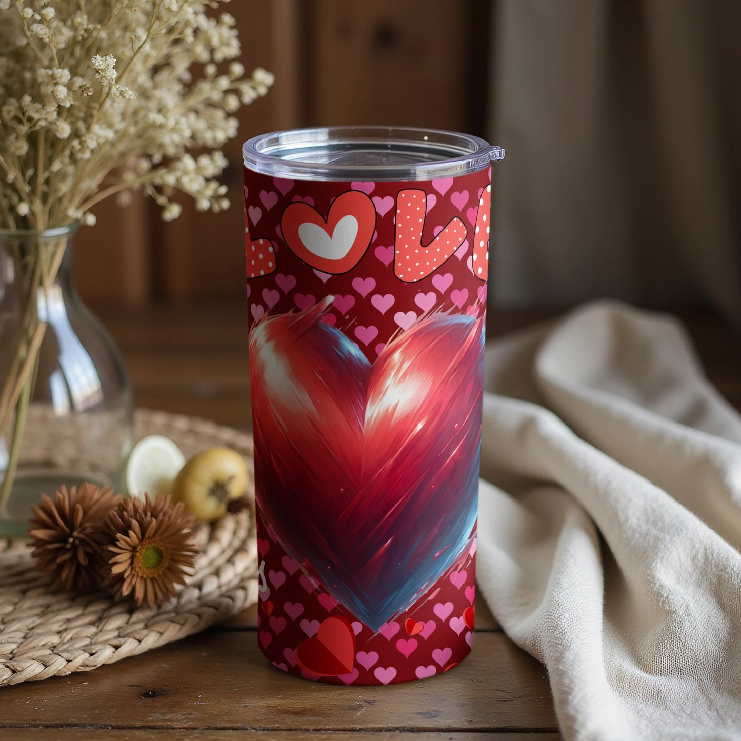 Romantic Heart Design Love Theme Tumbler