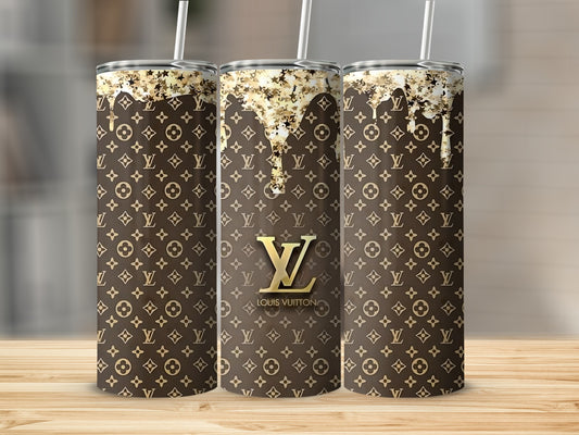 Louis Vuitton Dripping Stars Gold Tumblers